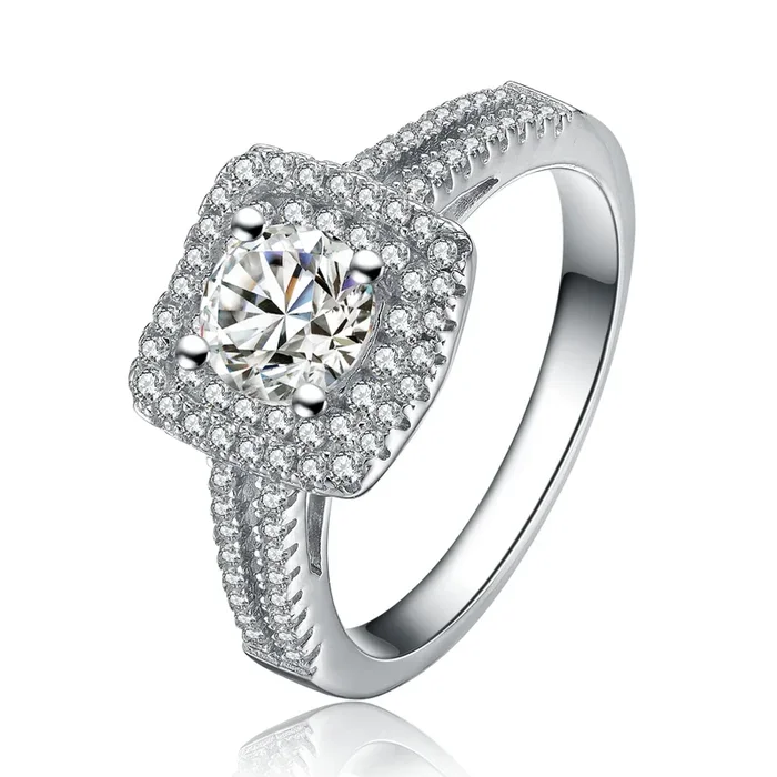 Sabine Solitaire Halo Ring