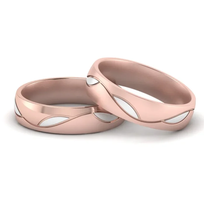 Same Sex Two Tone Wedding Bands