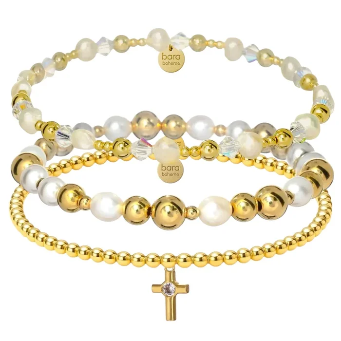 San Diego | Gold Filled Beaded Bracelet Stack