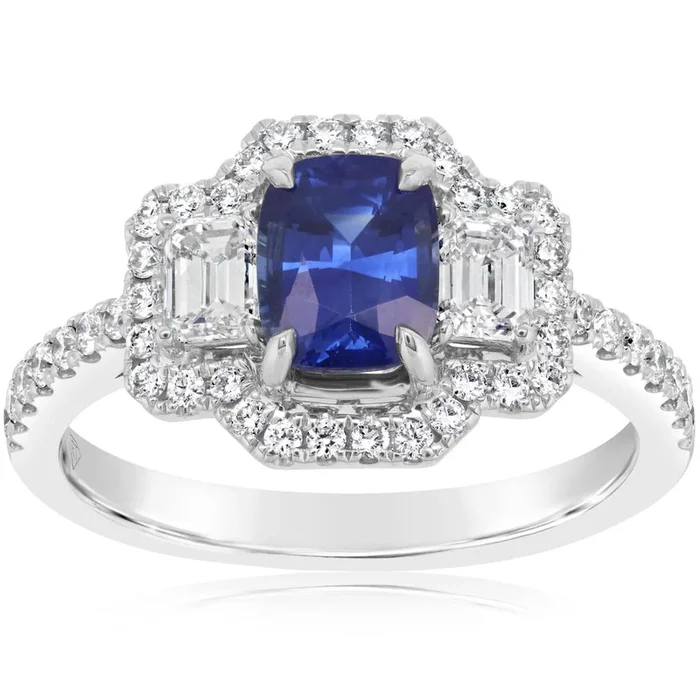 Sapphire & Diamond Ring with Diamond Band