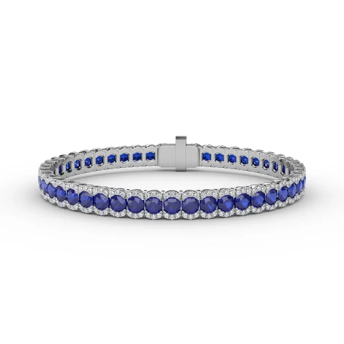 Sapphire & Diamond Tennis Bracelet