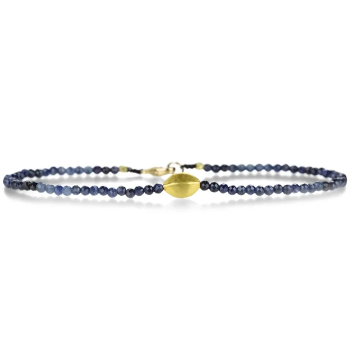 Sapphire and 18k Gold Bead Bracelet