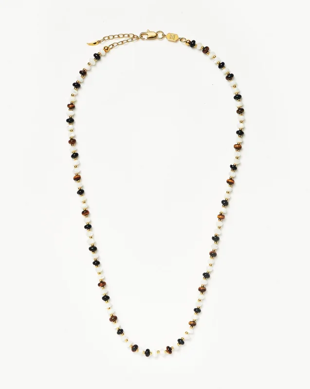 Savi Pearl & Gemstone Beaded Necklace | 18k Gold Plated/Multi