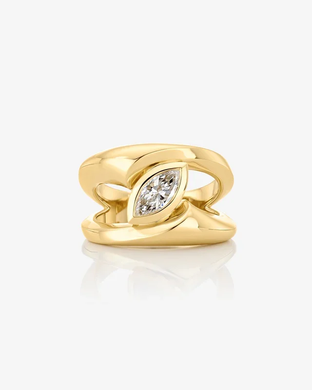 Sculpted Thorn Solitaire Ring (Marquise)