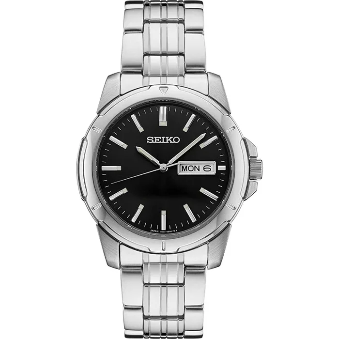 Seiko Essentials Collection Black Dial with Day Date Quartz SUR355