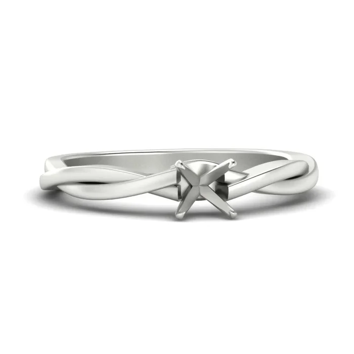 Semi Mount Braided Shank Solitaire Engagement Ring