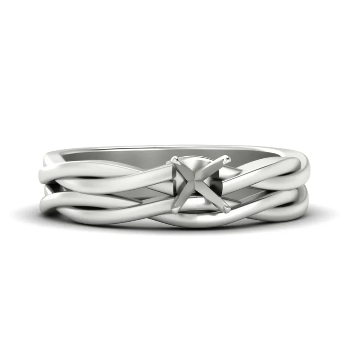 Semi Mount Vine Inspired Solitaire Bridal Ring Set