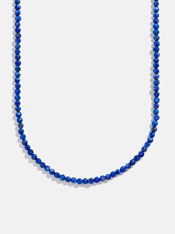 Semi-Precious Cluster Charm Necklace Chain – Lapis