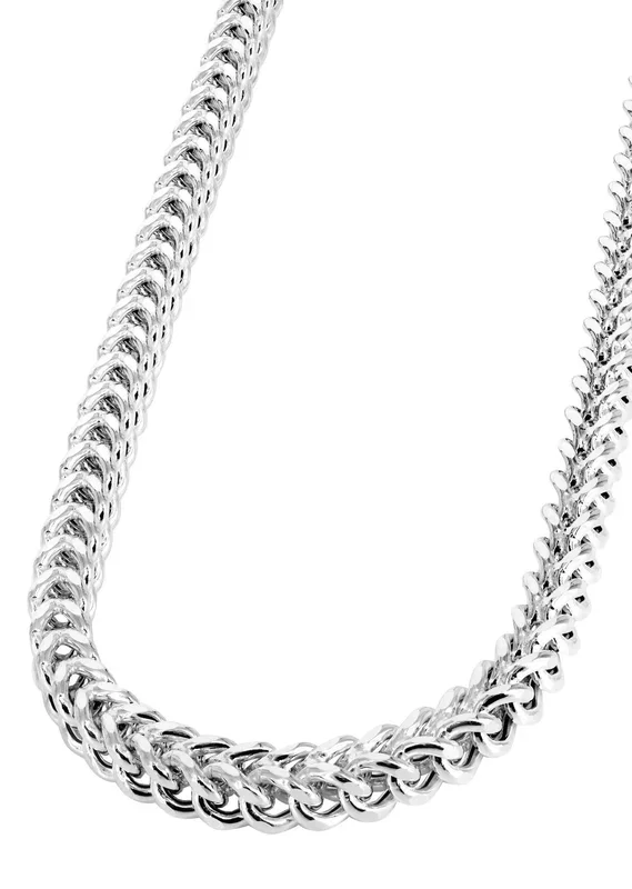 Semi Solid White Franco Chain 14K White Gold