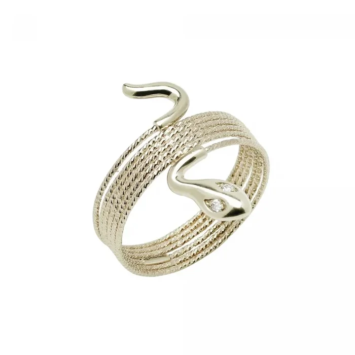 Serpentine Wire Ring with Diamond