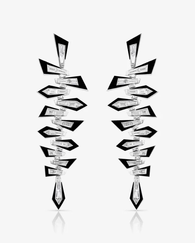 Shattered Long Drop Earrings