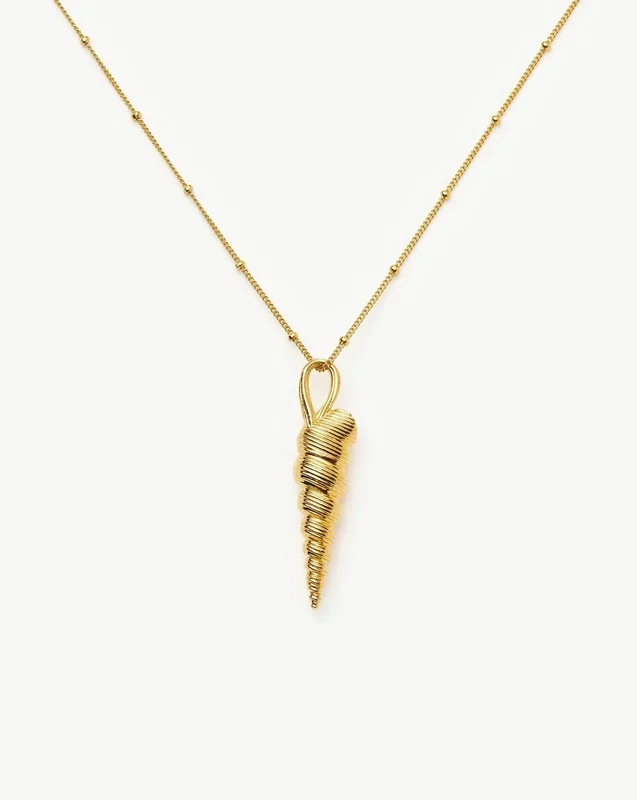 Shell Ridge Pendant Necklace | 18k Gold Plated