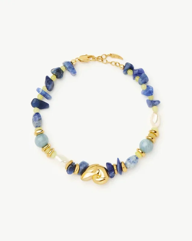 Shell Statement Multi Beaded Bracelet | 18ct Gold Plated/Multi Gemstone