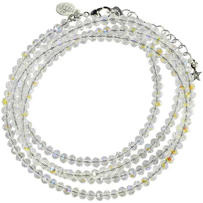 Shimmer Bead 32″ Necklace (Sterling Silvertone/Crystal Ice AB)