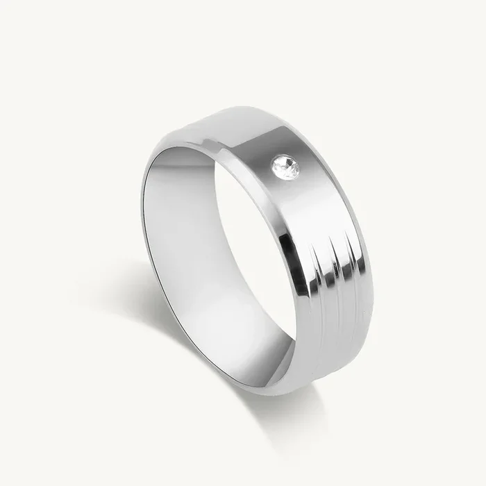 Shiny Diamond Silver Ring