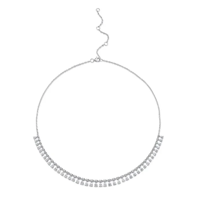 Shy 14Kw Diamond Drop Tennis Necklace