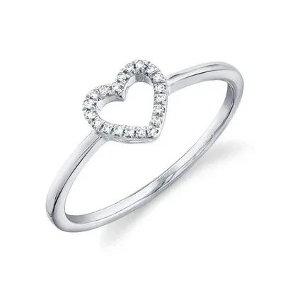 Shy Creation .04ctw Open Heart Ring