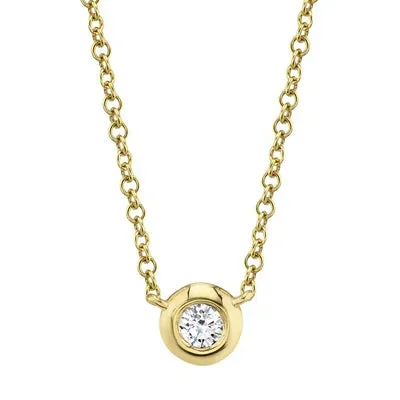 Shy Creation .05ct Diamond Bezel Necklace