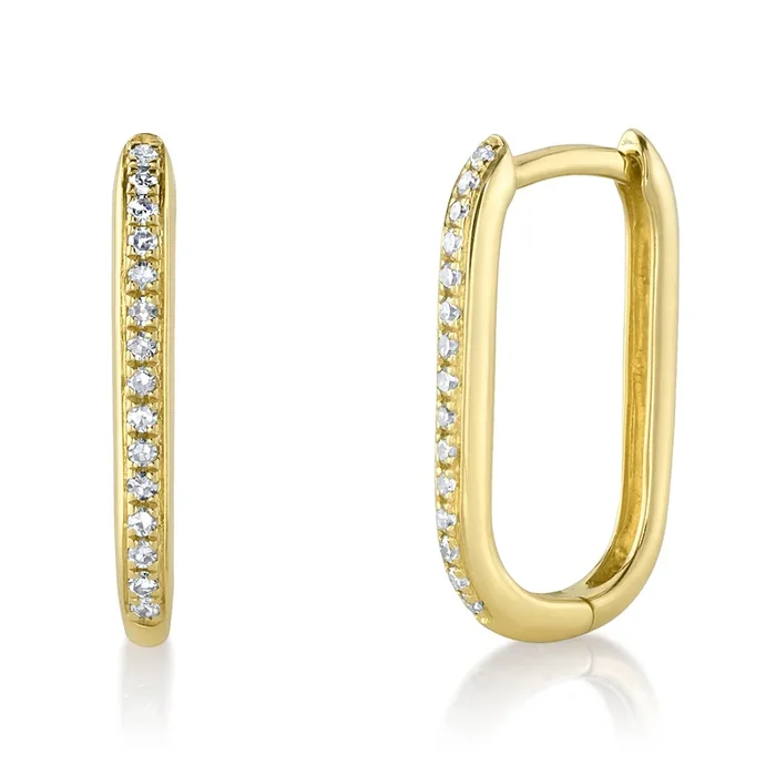 Shy Creation® Linear Link Diamond Huggies