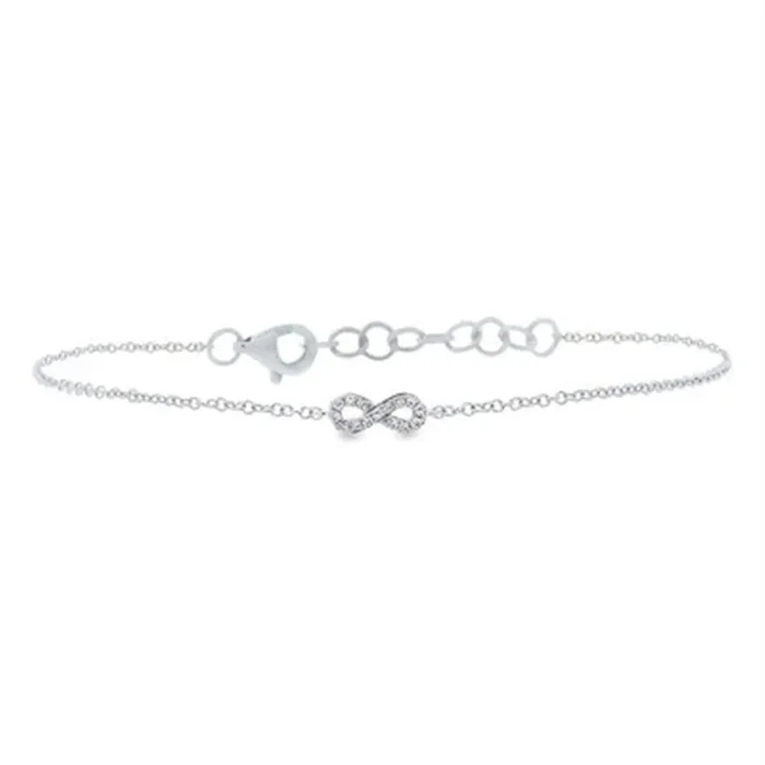 Shy Creation White Gold Diamond Infinity Bracelet