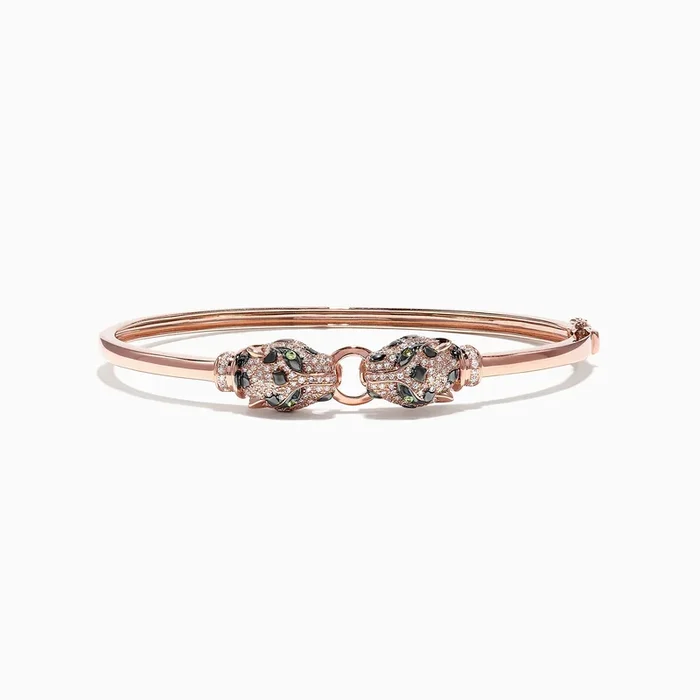 Signature 14K Rose Gold Diamond and Tsavorite Bangle, 0.79 TCW