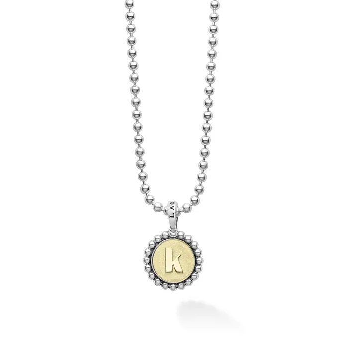 Signature Caviar K Initial Charm Necklace