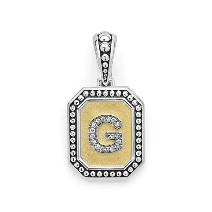 Signature Caviar Octagon Diamond G Initial Charm
