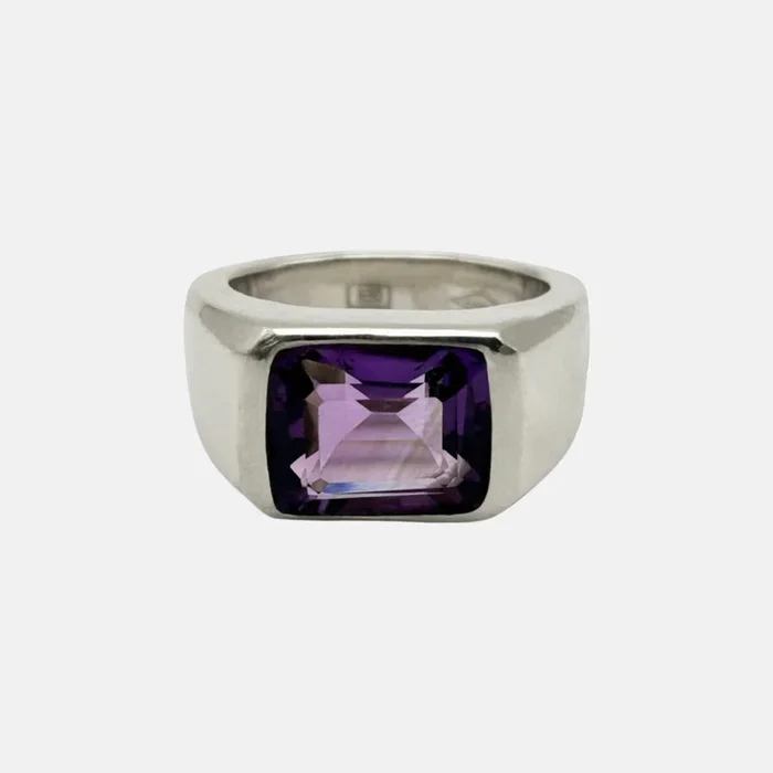 Signet Gypsy Ring, Amethyst