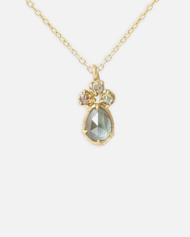 Silk / Grey and Orange Sapphire Pendant