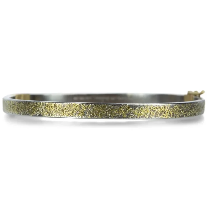 Silver and 22k Essential Hinged Bangle