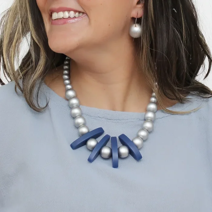Silver and Blue Mirage Necklace
