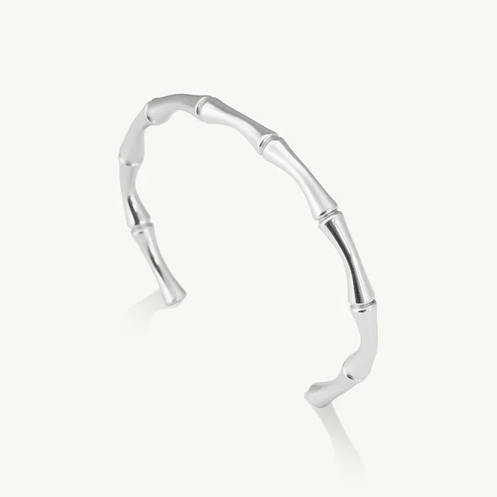 Silver Bamboo Cuff Bracelet