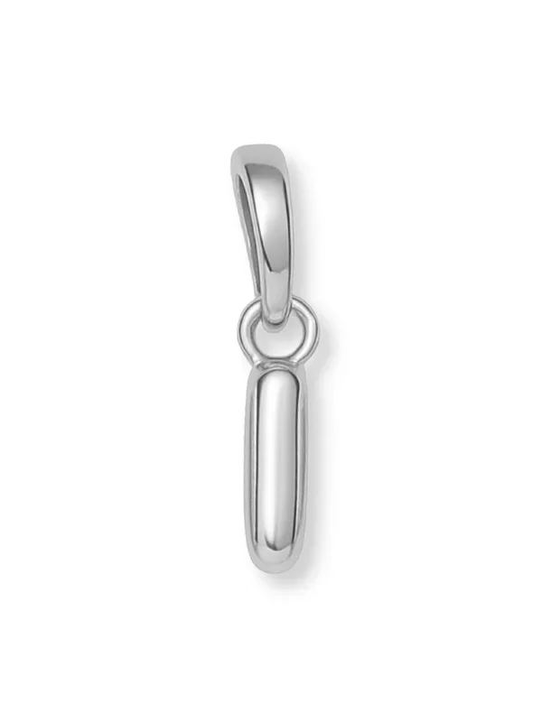 Silver Bubble Initial Clip Charm Letter I