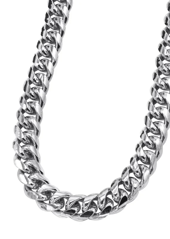 Silver Chain – Mens White Chain / Miami Cuban Link
