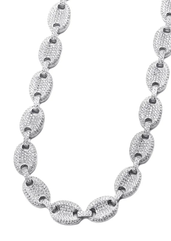 Silver Chain – Silver Iced Out Puff Chain