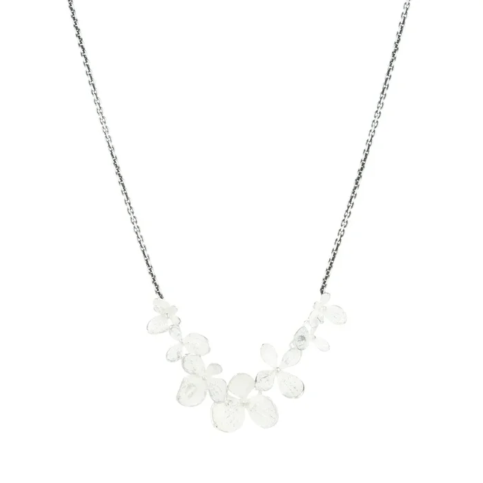 Silver Hydrangea Cluster Necklace