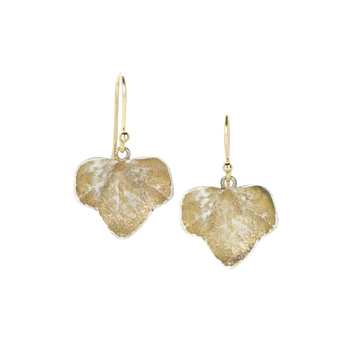 Silver Ivy Leaf Drop Earrings