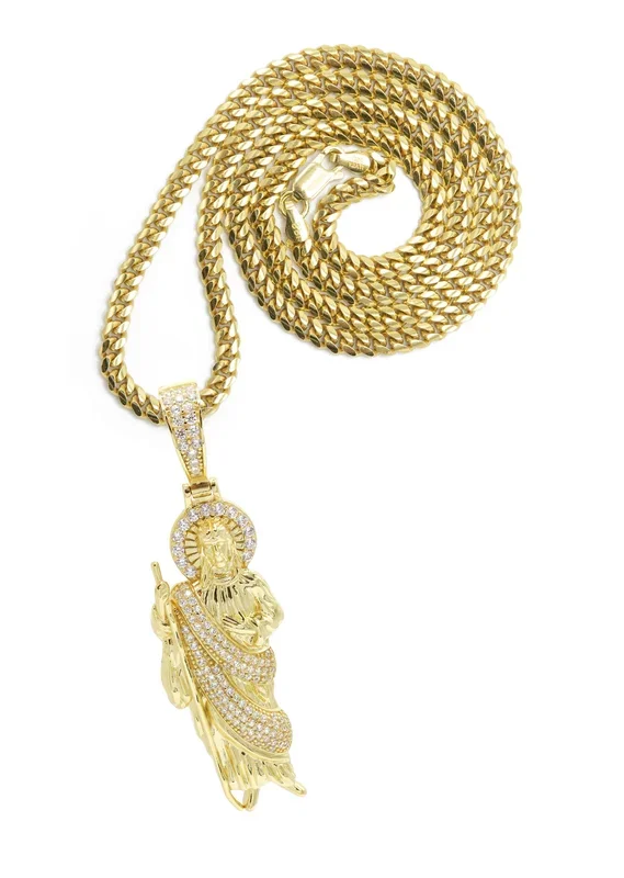 Silver Necklace – Gold St. Jude Necklace | 20.9 Grams