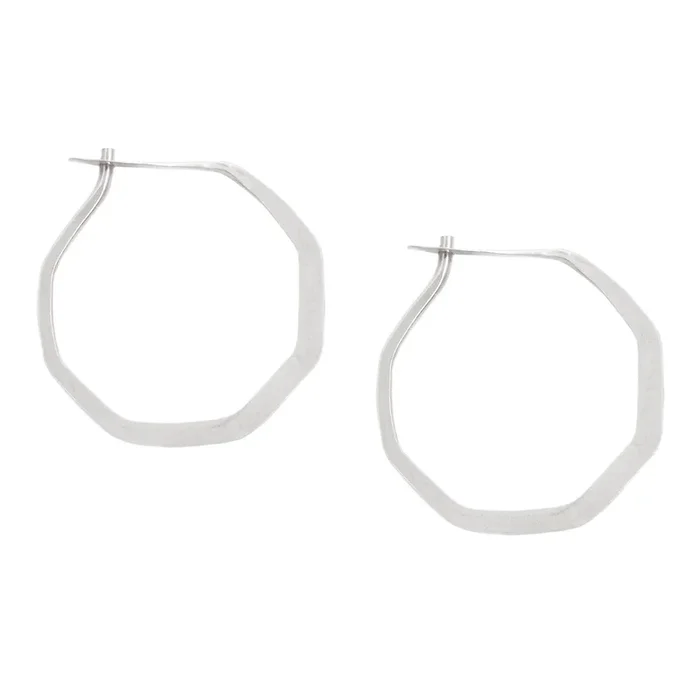Silver Octagon Hoops