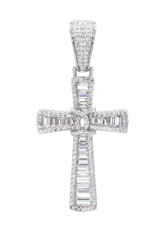 Silver Pendant – Silver Cross Baguette Pendant | Appx 6.7 Grams