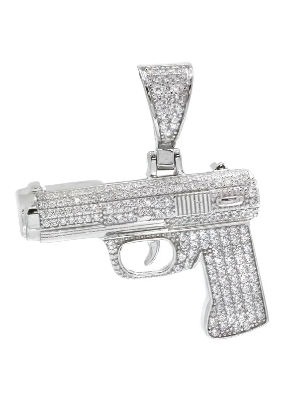 Silver Pendant – Silver Gun Pendant | Appx 8.2 Grams