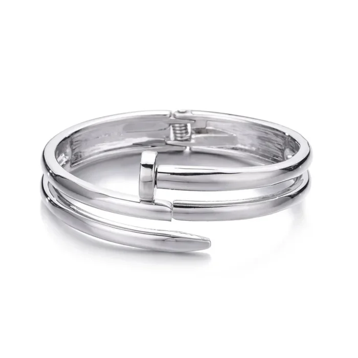 Silver Plated Hinge Nail Cuff