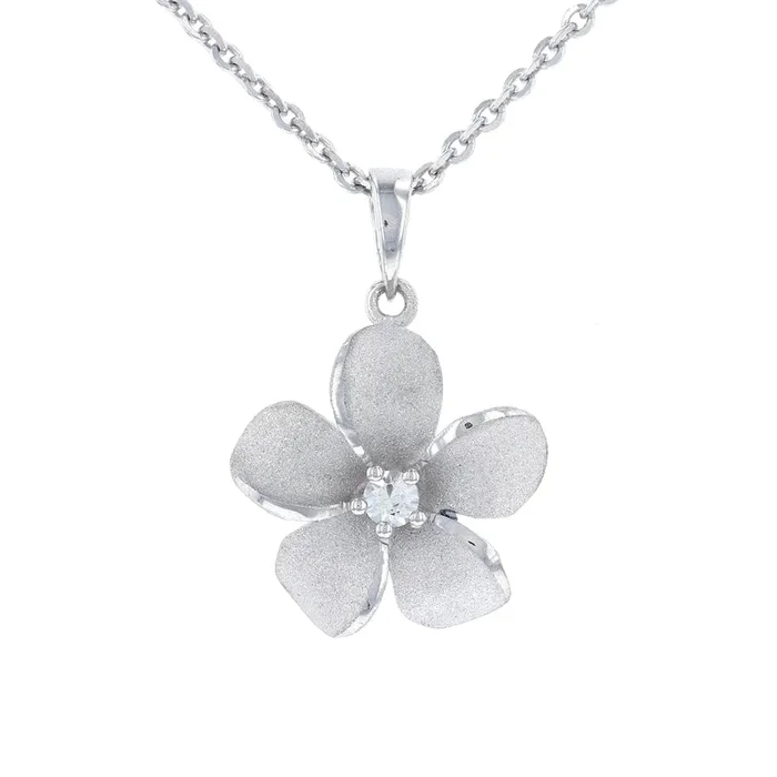 Silver Plumeria Necklace