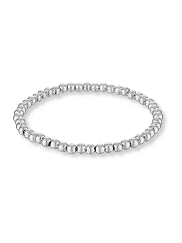 Silver Stretch Bead Bracelet 4MM