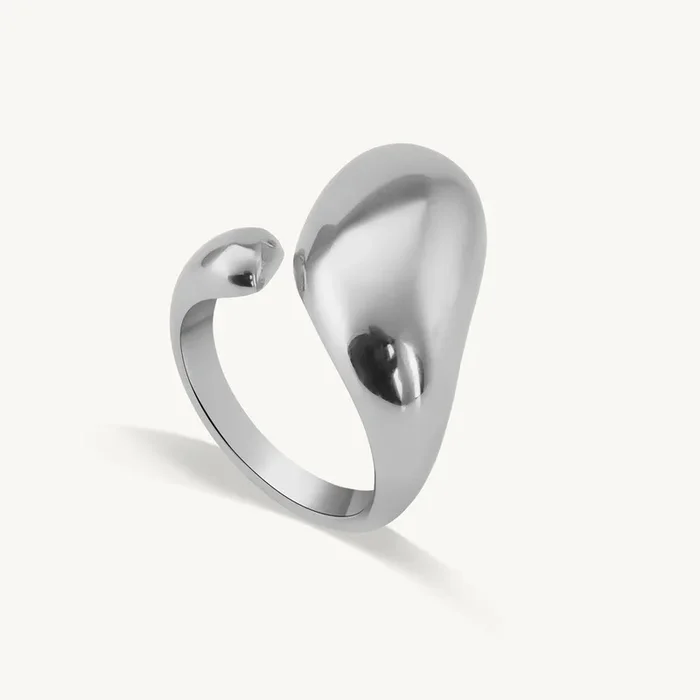 Silver Teardrop Sculpt Ring