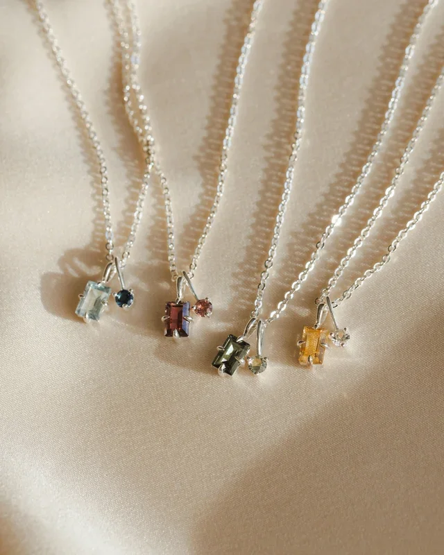 Silver Toi et Moi Necklace
