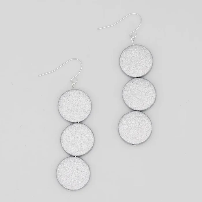 Silver Triple Bead Kira Earring