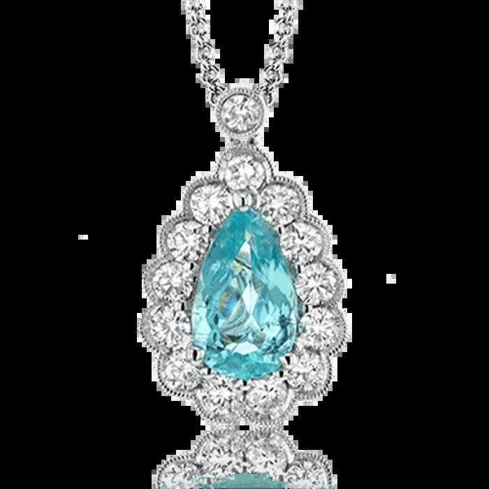 Simon G. Pear Aquamarine & Diamond Necklace