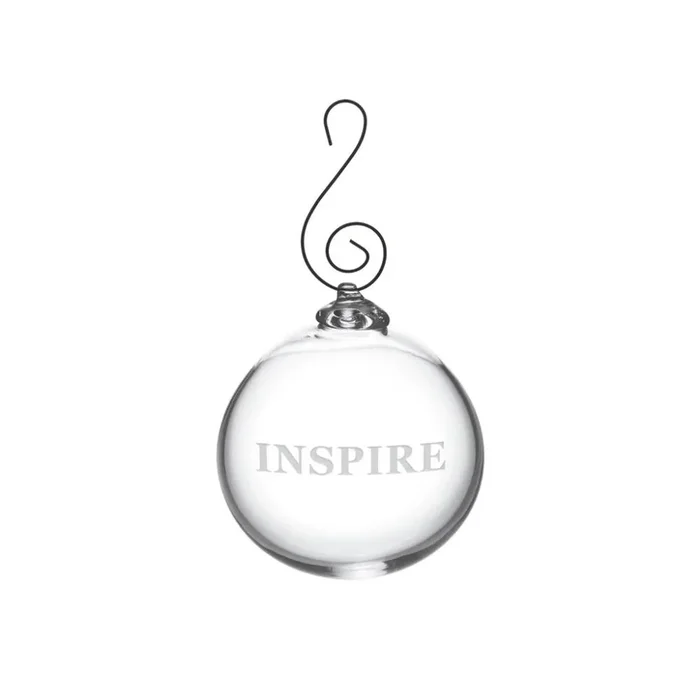 Simon Pearce Engraved “Inspire” Round Ornament in Gift Box