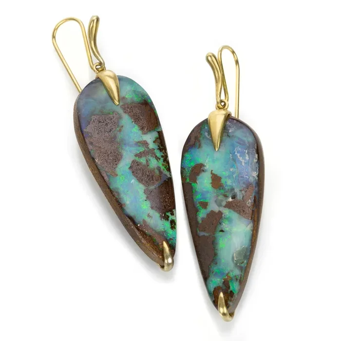 Simple Bird Opal Earrings